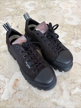 Palladium Revolt Lo Textile Black/Black Chunky Platform Sneakers | As New
